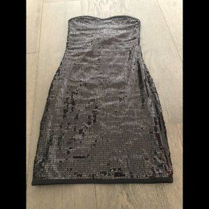 Babaton Black Sequin Mini Dress